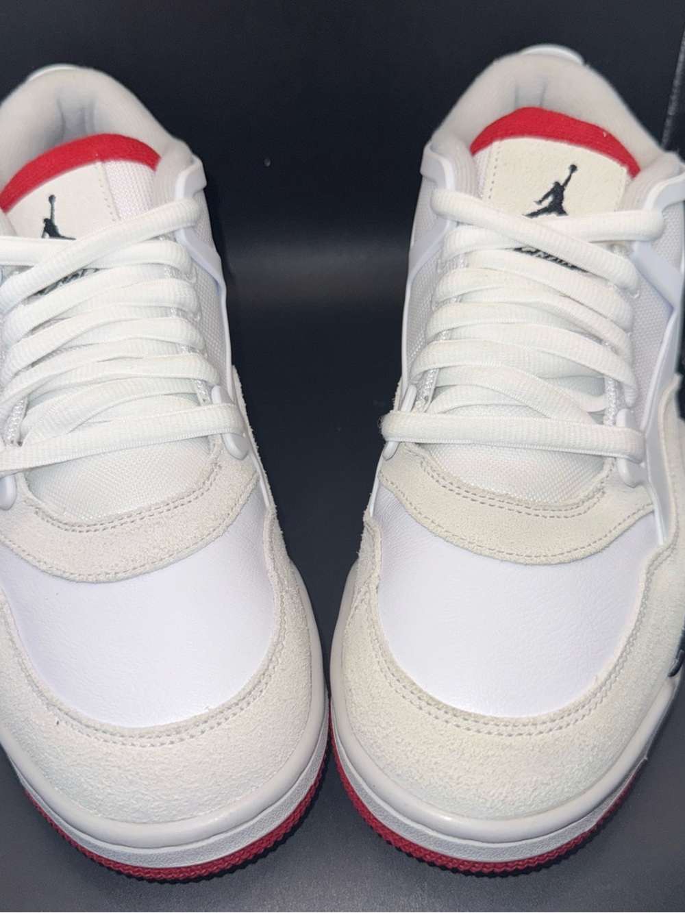 Size 9.5 - Air Jordan 4 RM White Fire Red, FQ7939-102, New Without Box Condition